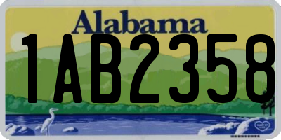 AL license plate 1AB2358