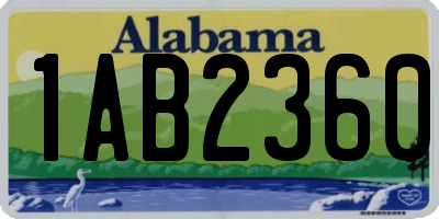 AL license plate 1AB2360