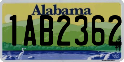 AL license plate 1AB2362