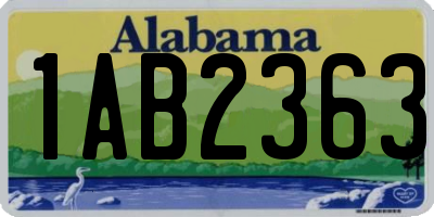 AL license plate 1AB2363