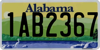 AL license plate 1AB2367