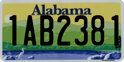 AL license plate 1AB2381