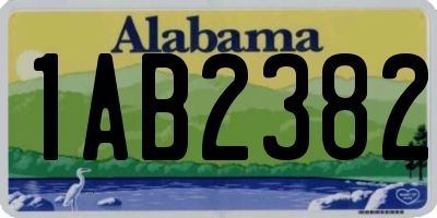 AL license plate 1AB2382