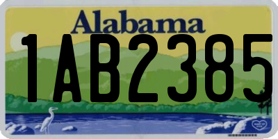 AL license plate 1AB2385