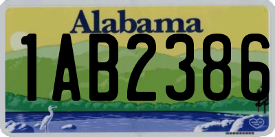 AL license plate 1AB2386