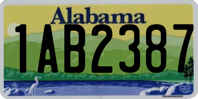 AL license plate 1AB2387