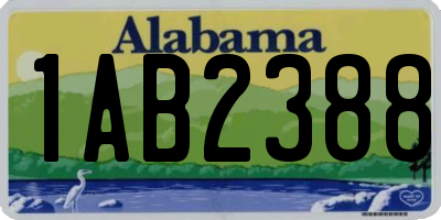 AL license plate 1AB2388