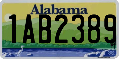 AL license plate 1AB2389