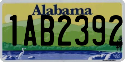 AL license plate 1AB2392