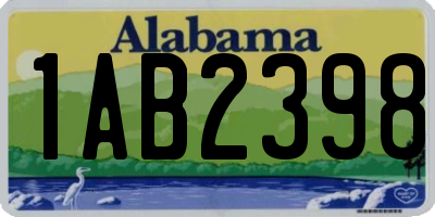 AL license plate 1AB2398