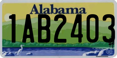 AL license plate 1AB2403