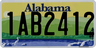 AL license plate 1AB2412