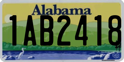 AL license plate 1AB2418