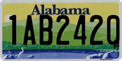 AL license plate 1AB2420