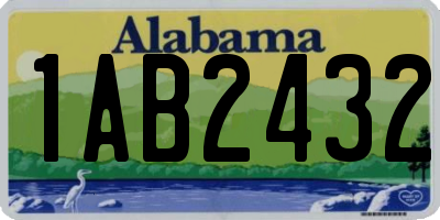 AL license plate 1AB2432