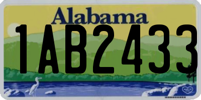 AL license plate 1AB2433