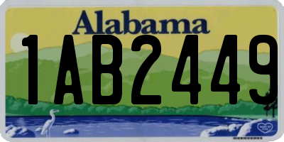 AL license plate 1AB2449