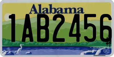 AL license plate 1AB2456
