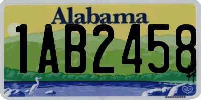 AL license plate 1AB2458