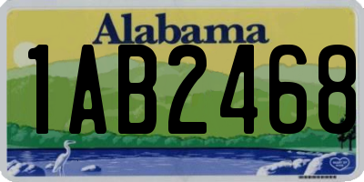 AL license plate 1AB2468