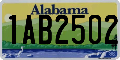 AL license plate 1AB2502