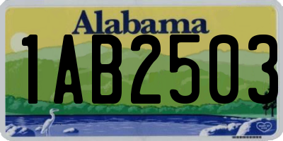 AL license plate 1AB2503