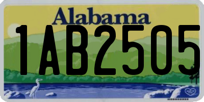 AL license plate 1AB2505