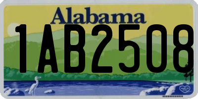 AL license plate 1AB2508