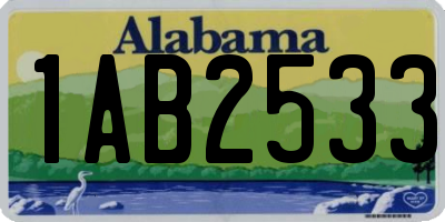 AL license plate 1AB2533