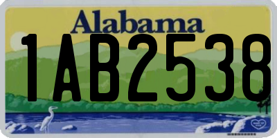 AL license plate 1AB2538
