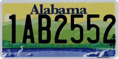 AL license plate 1AB2552