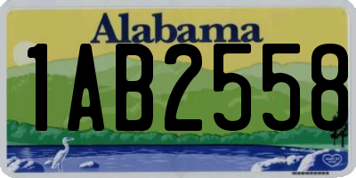 AL license plate 1AB2558