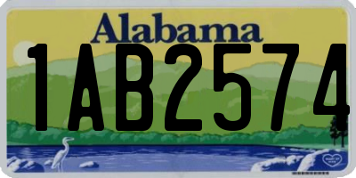 AL license plate 1AB2574