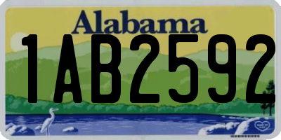 AL license plate 1AB2592