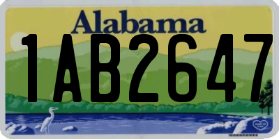 AL license plate 1AB2647