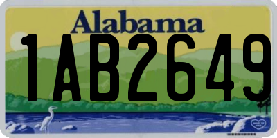 AL license plate 1AB2649