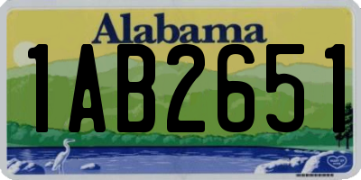 AL license plate 1AB2651