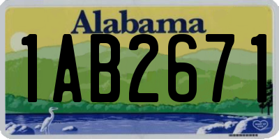 AL license plate 1AB2671