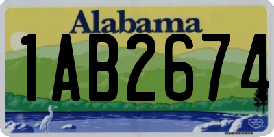 AL license plate 1AB2674