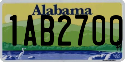 AL license plate 1AB2700