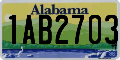 AL license plate 1AB2703