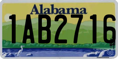 AL license plate 1AB2716