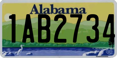 AL license plate 1AB2734