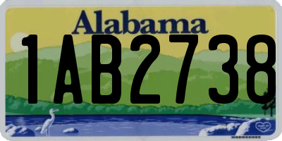 AL license plate 1AB2738