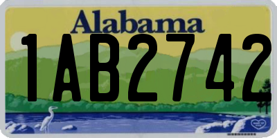 AL license plate 1AB2742