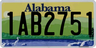 AL license plate 1AB2751