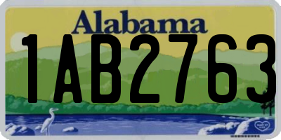 AL license plate 1AB2763