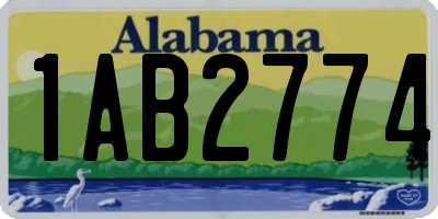 AL license plate 1AB2774