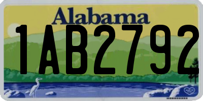 AL license plate 1AB2792