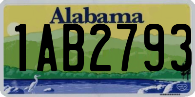 AL license plate 1AB2793